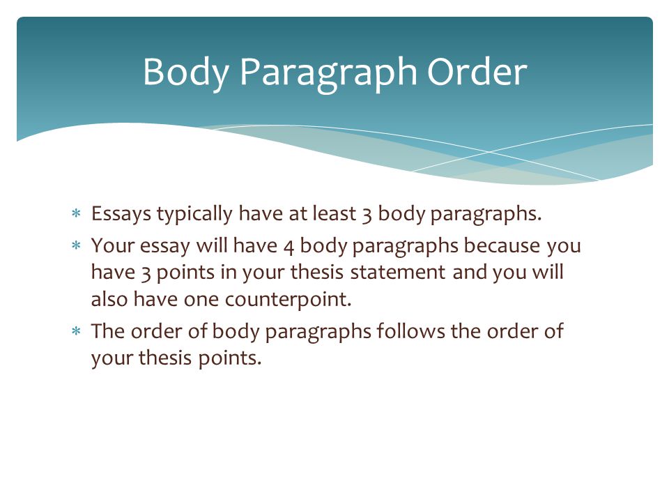 How to write a thesis body paragraph
